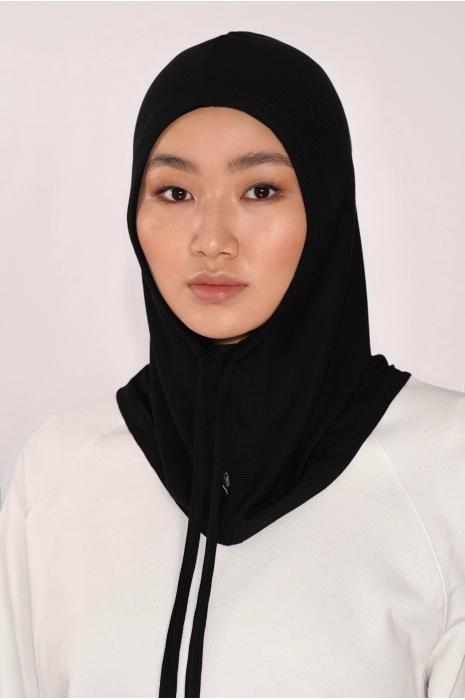 Hooded Hijab Schwarz