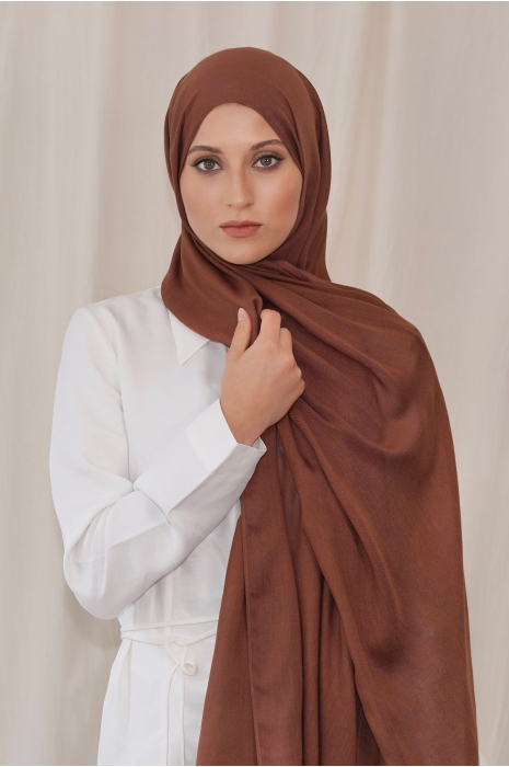 Weave Modal hijab hazelnut brown 2