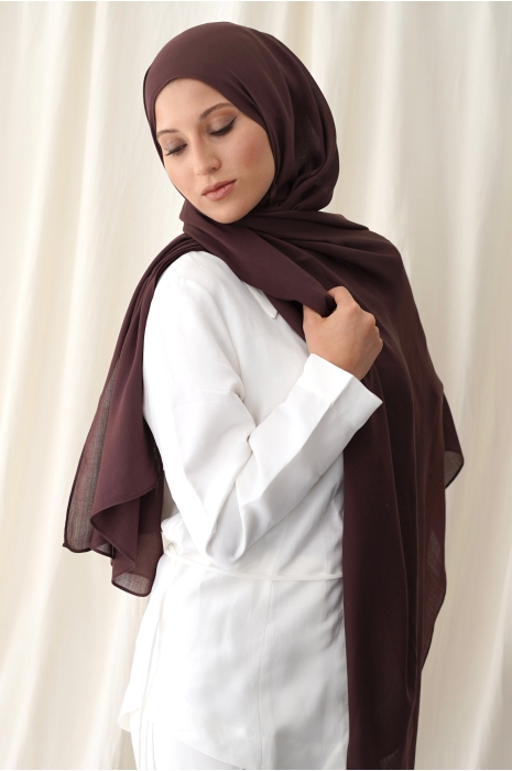 Weave Modal hijab chocolate 2